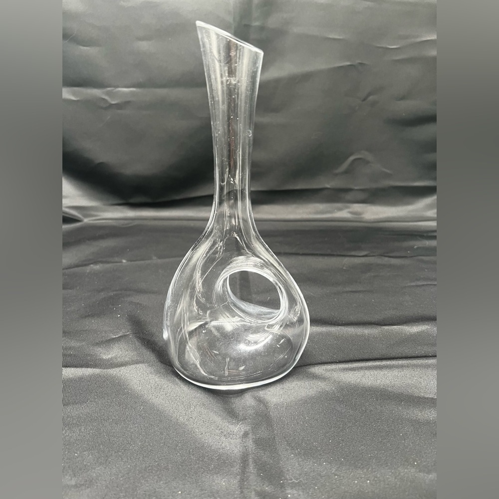 Crate & Barrel Handmade Glass Oil & Vinegar Server Decanter Vase